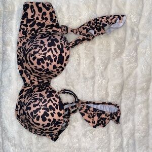 Leopard Print Bikini Top 34 C